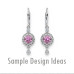 ear ring gem settings  ERMSPIRL100041