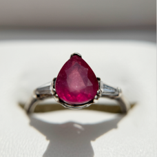  Unique Pear Ruby Ring for Women