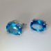 swiss blue topaz ear ring