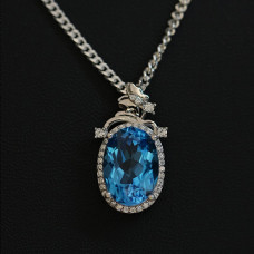 swiss blue topaz pendant swiss blue topaz pendant