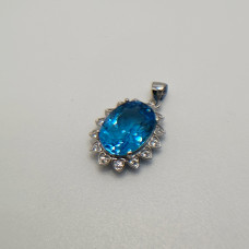 swiss blue topaz pendant