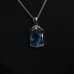 silver oval cut blue topaz pendant
